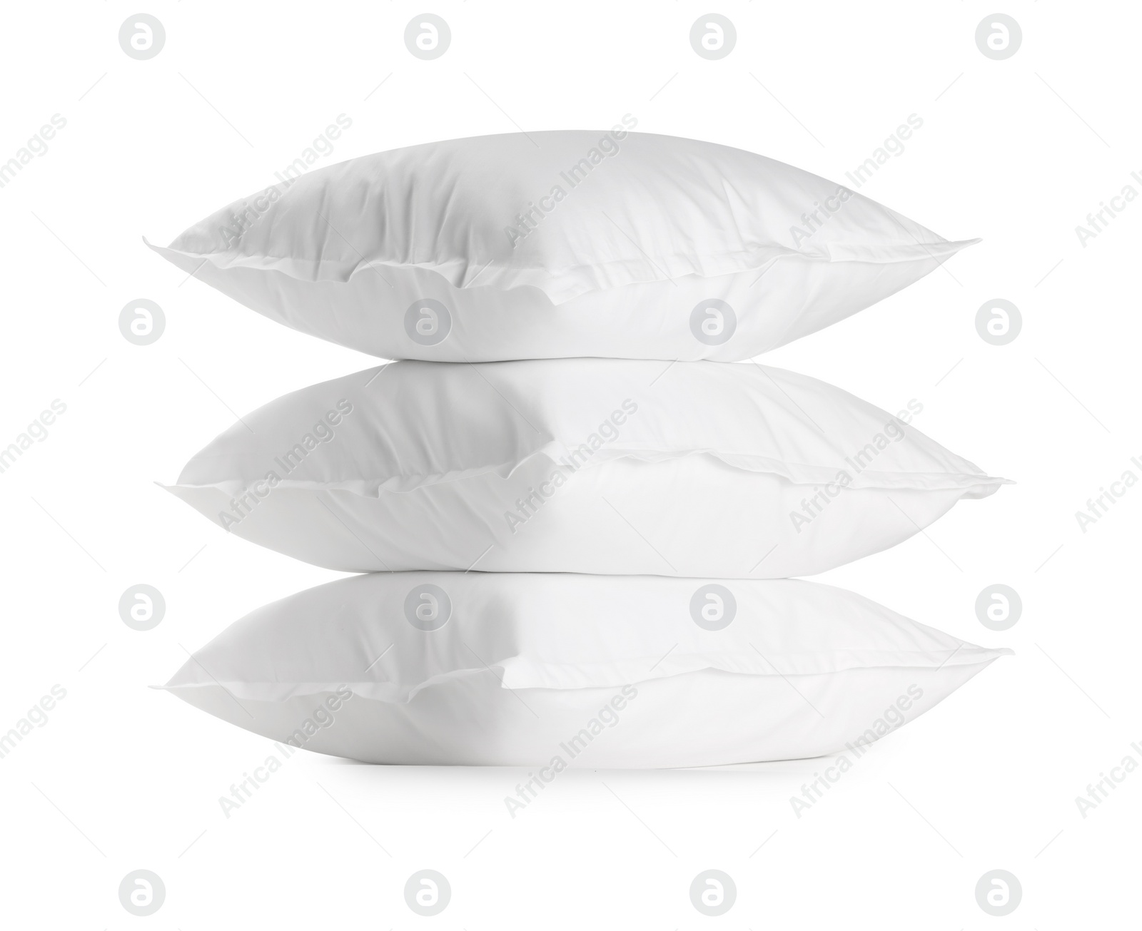 Photo of Stack of soft pillows isolated on white