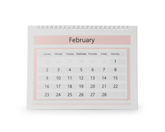 Paper calendar isolated on white. Planning concept