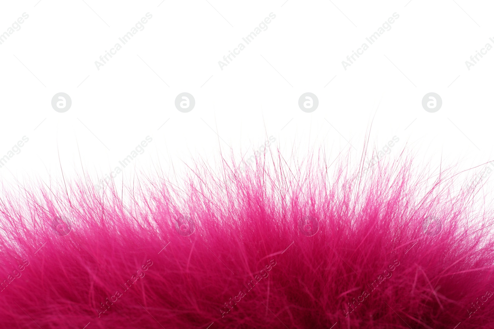 Photo of Soft pink faux fur isolated on white