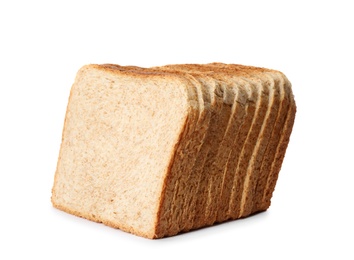 Photo of Slices of wheat bread isolated on white