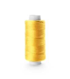 Photo of Color sewing thread on white background