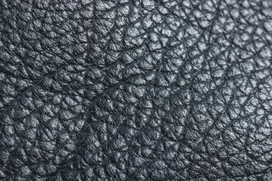 Black natural leather as background, top view