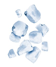 Image of Crushed ice in air on white background