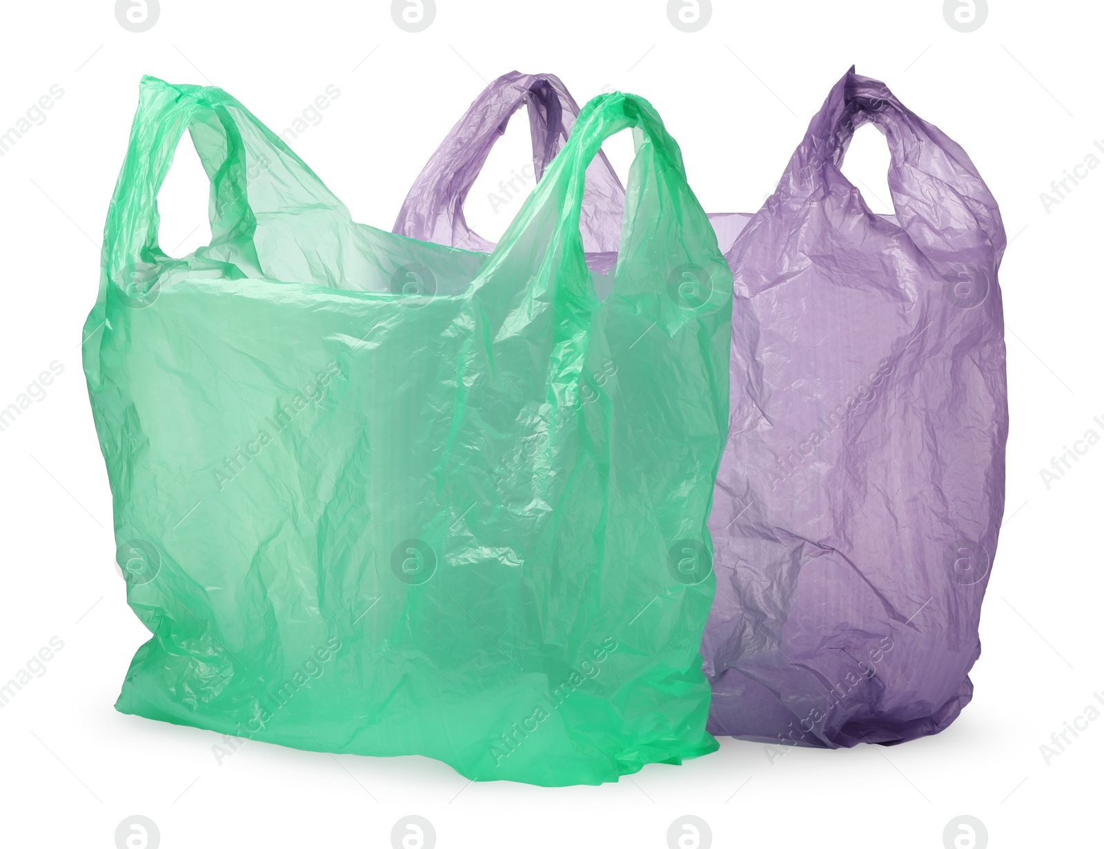 Photo of Two different plastic bags isolated on white