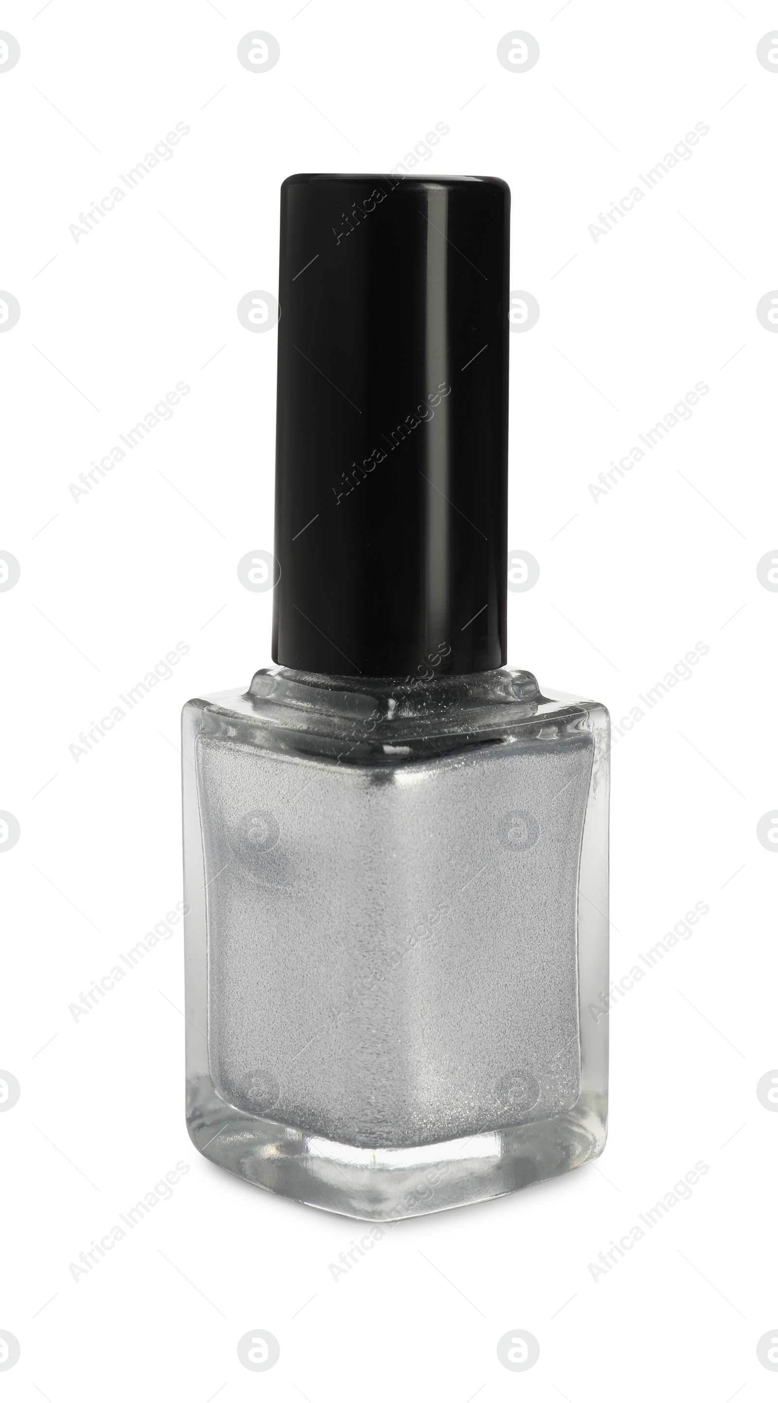 Photo of Beautiful nail polish in bottle isolated on white