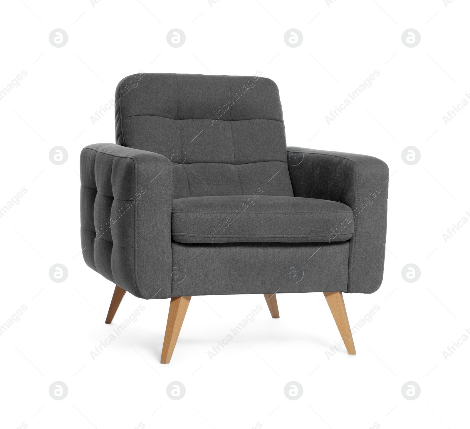 Photo of One stylish comfortable armchair isolated on white