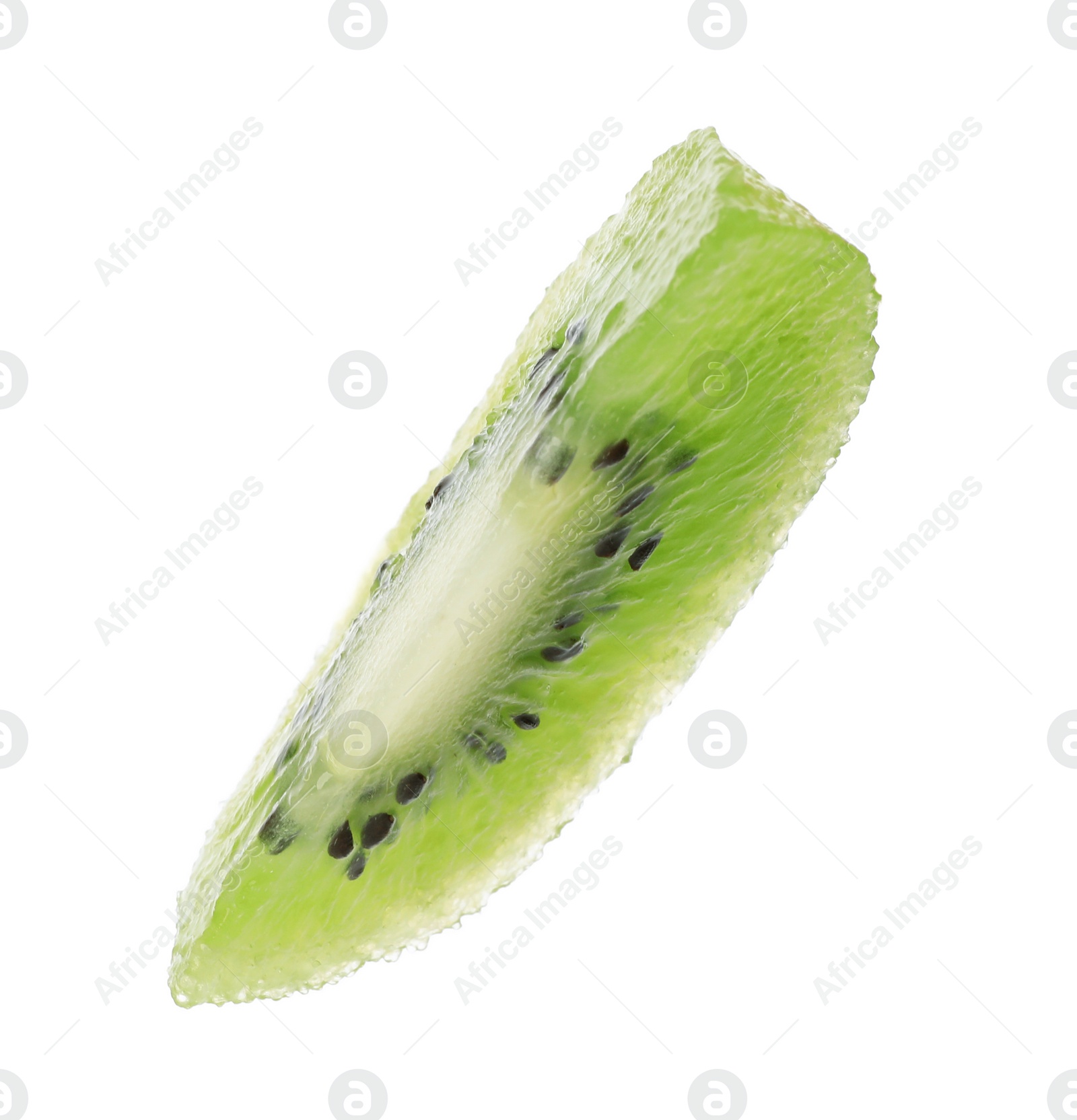 Photo of Cut fresh juicy kiwi on white background