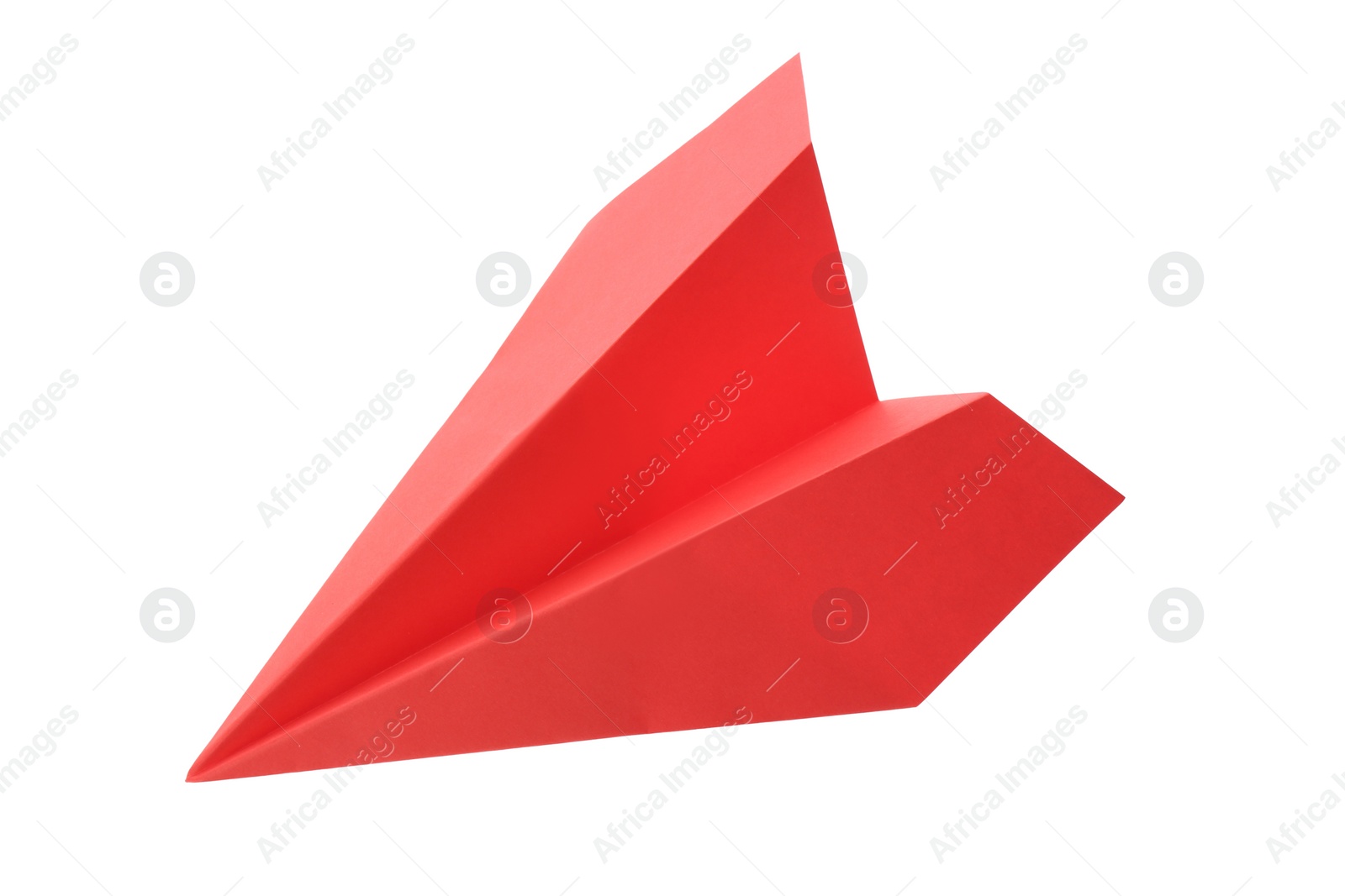 Photo of Handmade red paper plane isolated on white