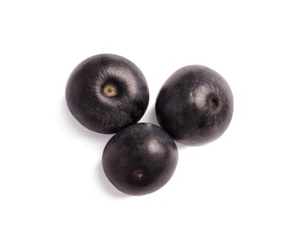 Photo of Fresh acai berries on white background