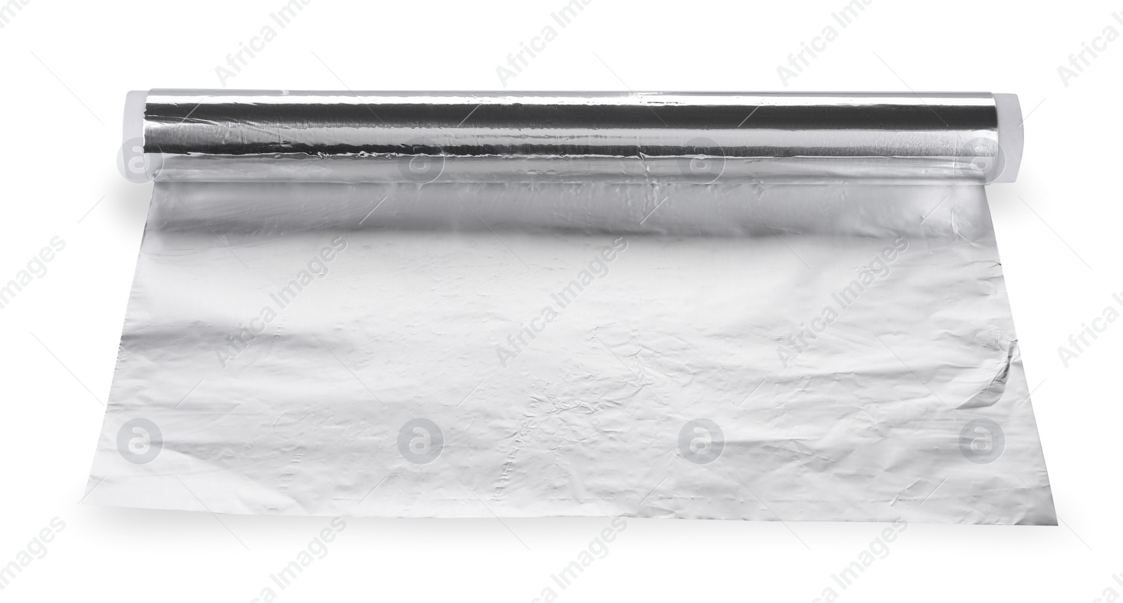 Photo of Roll of aluminum foil isolated on white