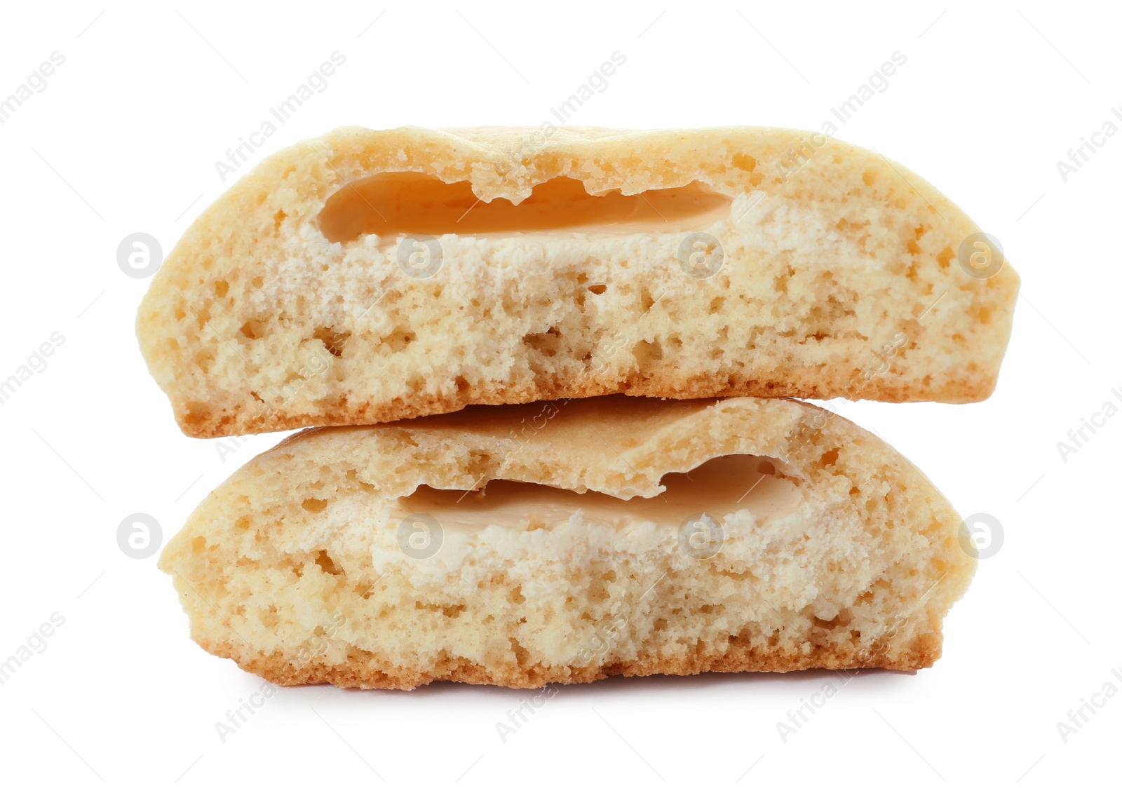 Photo of Tasty cookies for Islamic holidays isolated on white. Eid Mubarak