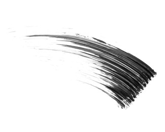 Photo of Smear of mascara isolated on white, top view