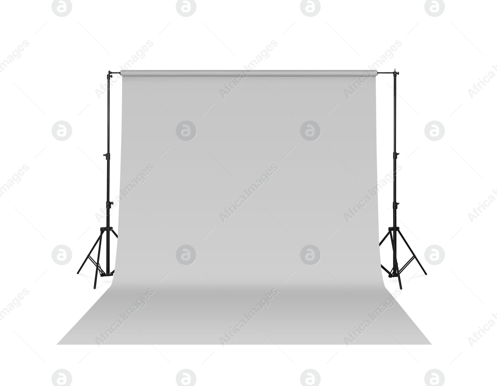 Image of Modern light grey photo background isolated on white. Professional studio equipment