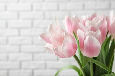 Beautiful tulips for Mother's Day on light background