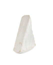 Piece of tasty brie cheese isolated on white