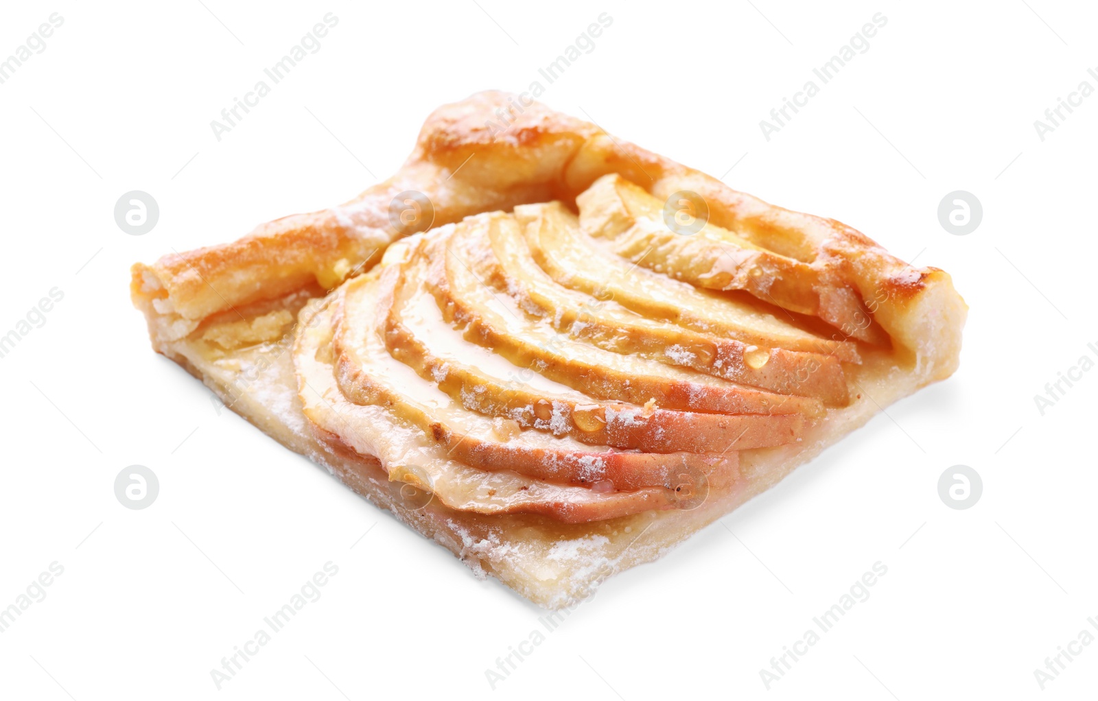 Photo of Piece of delicious apple pie isolated on white