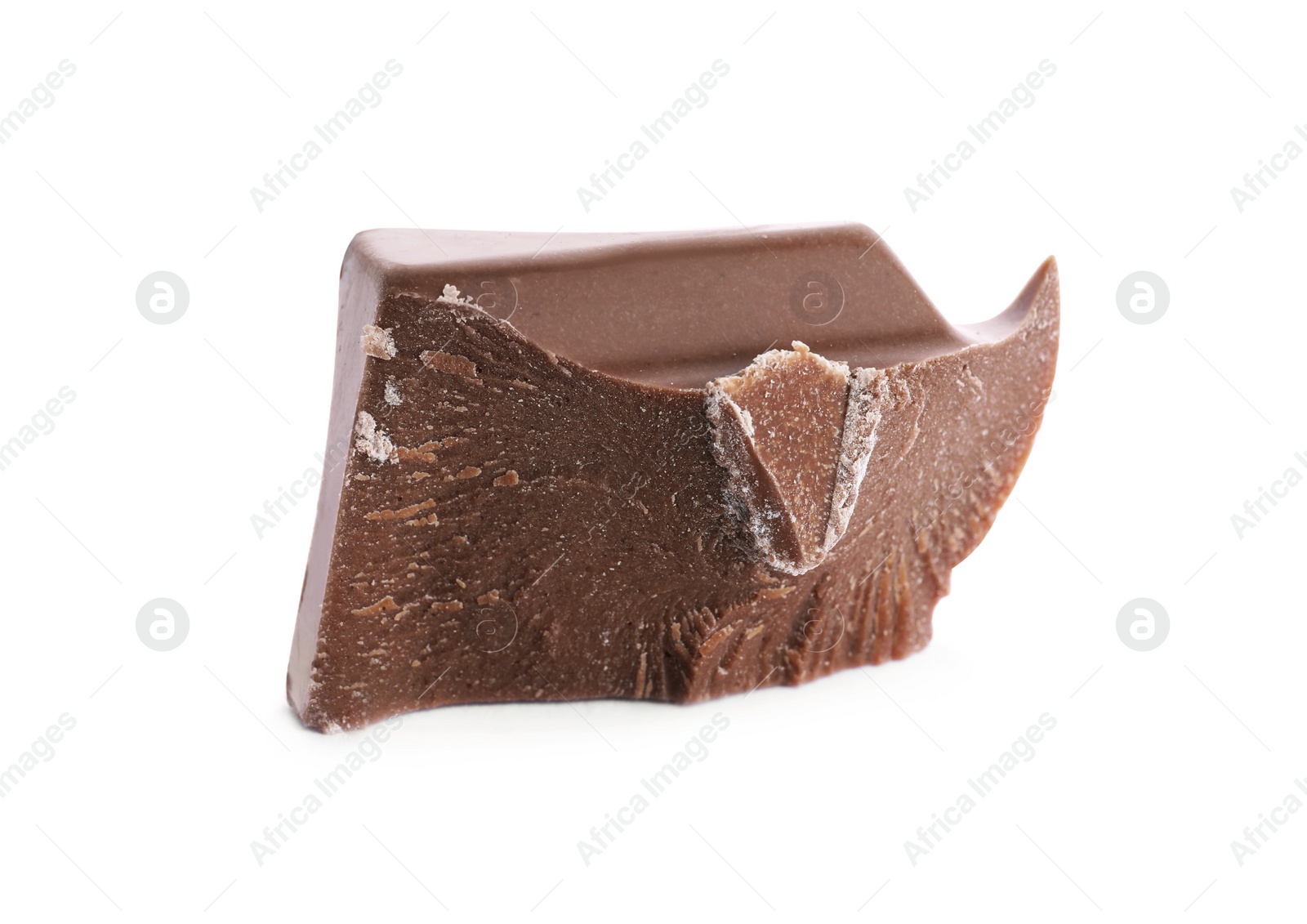 Photo of Piece of milk chocolate isolated on white