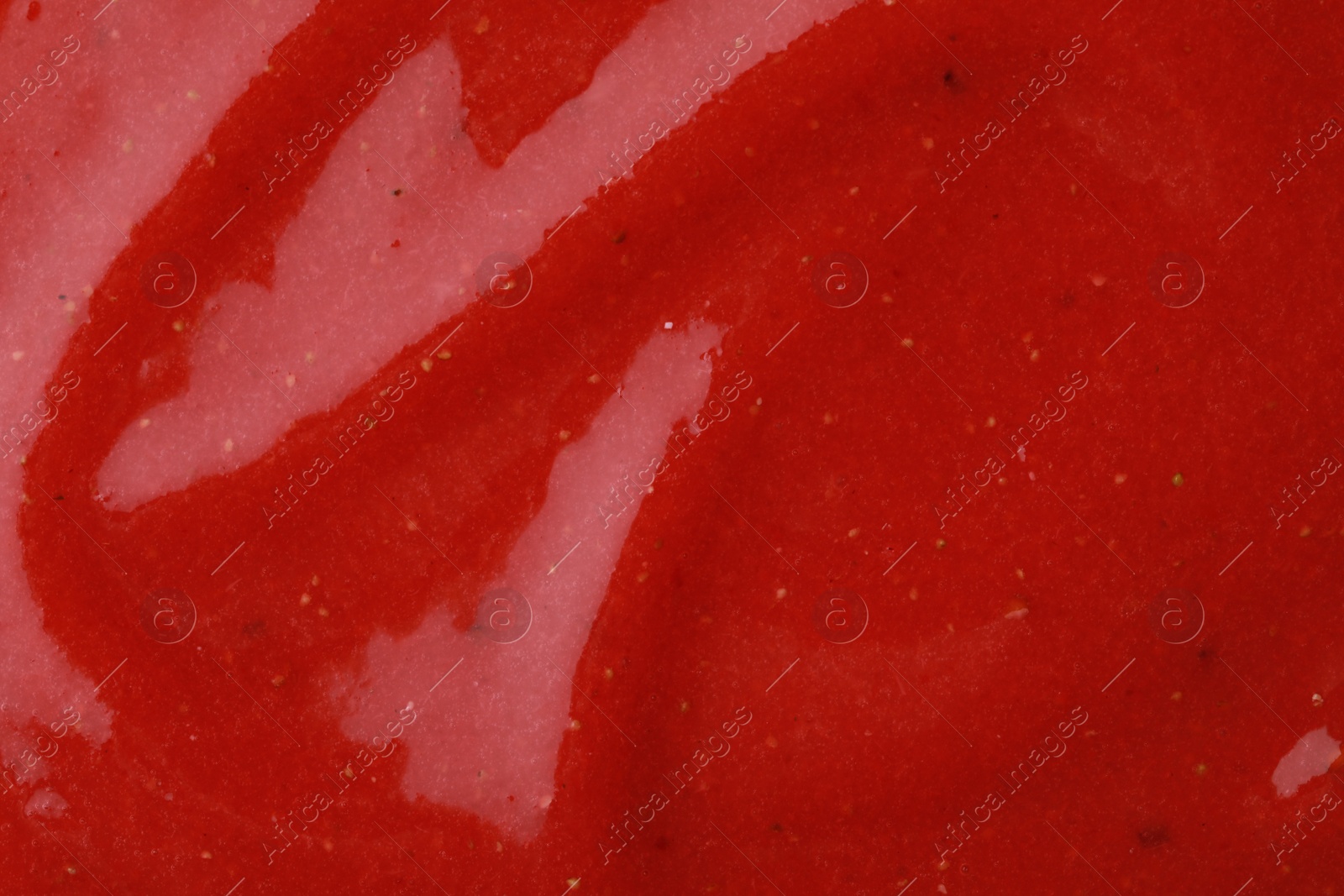 Photo of Tasty fresh berry smoothie as background, top view