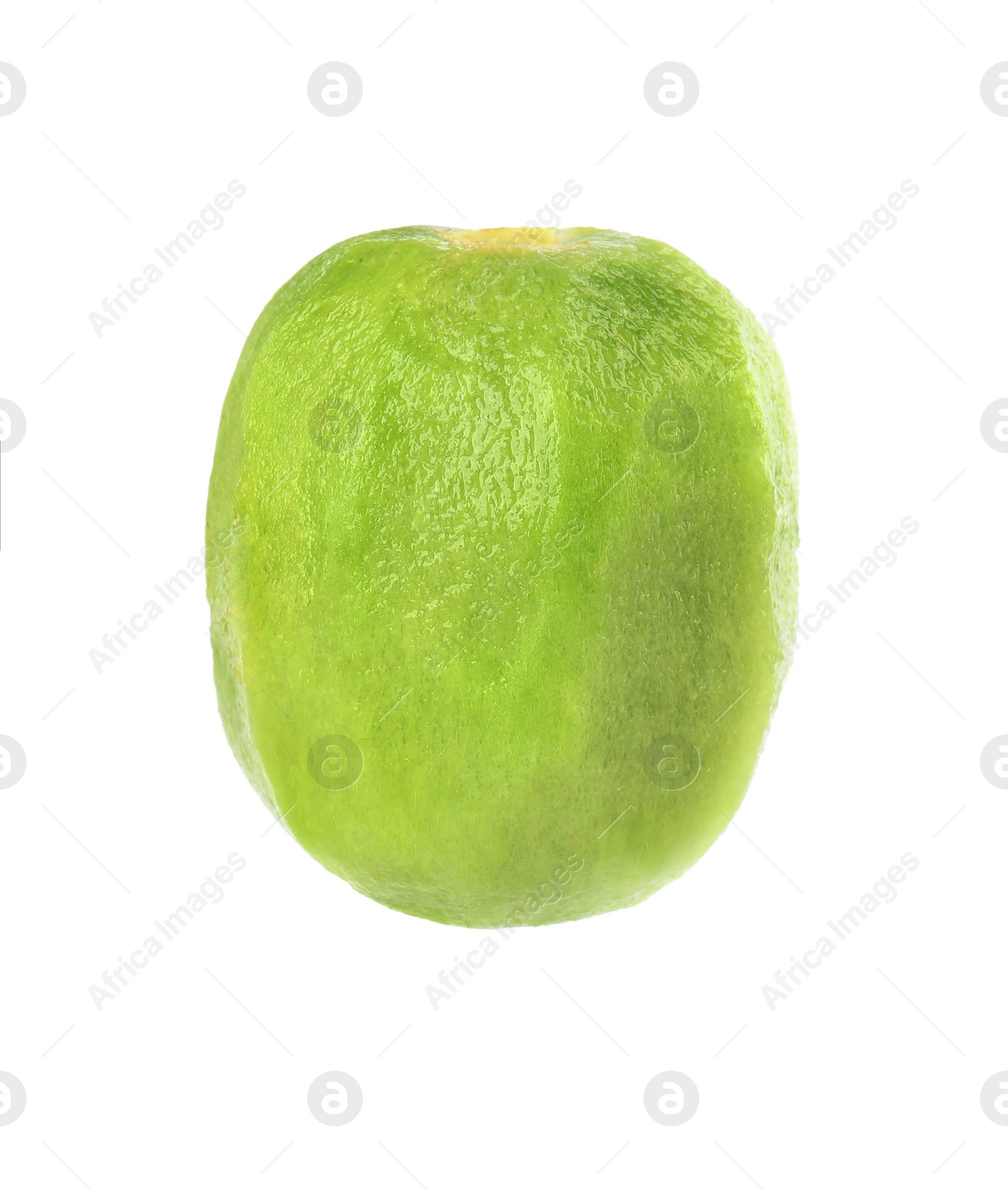 Photo of Peeled fresh ripe kiwi isolated on white