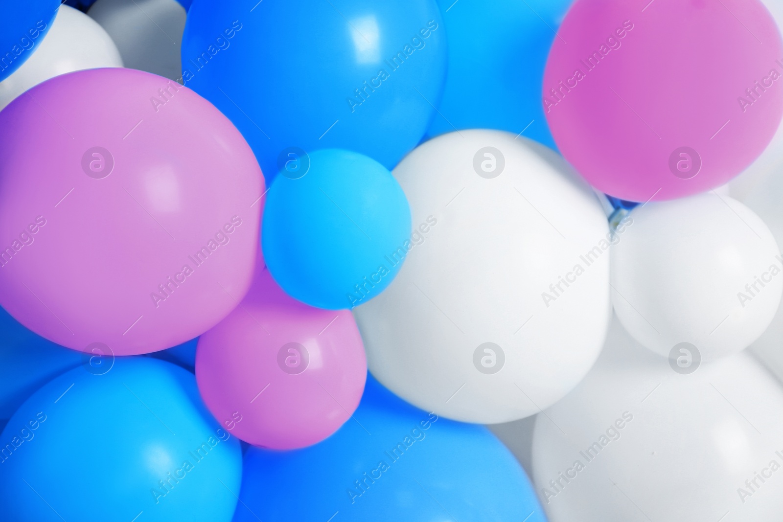 Image of Many color balloons as background. Party decor