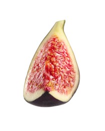 Photo of Slice of fresh fig isolated on white