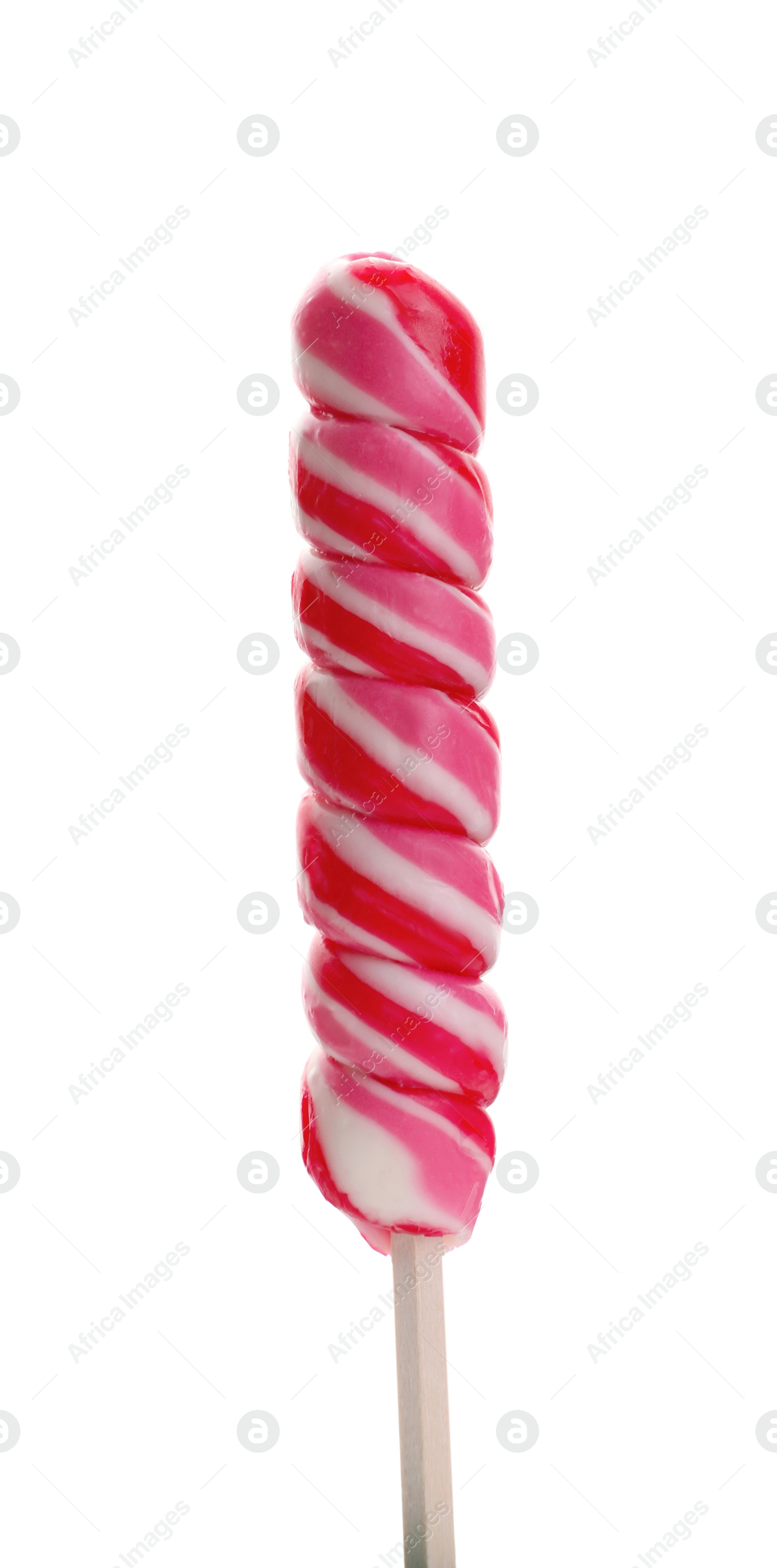 Photo of One delicious colorful lollipop isolated on white