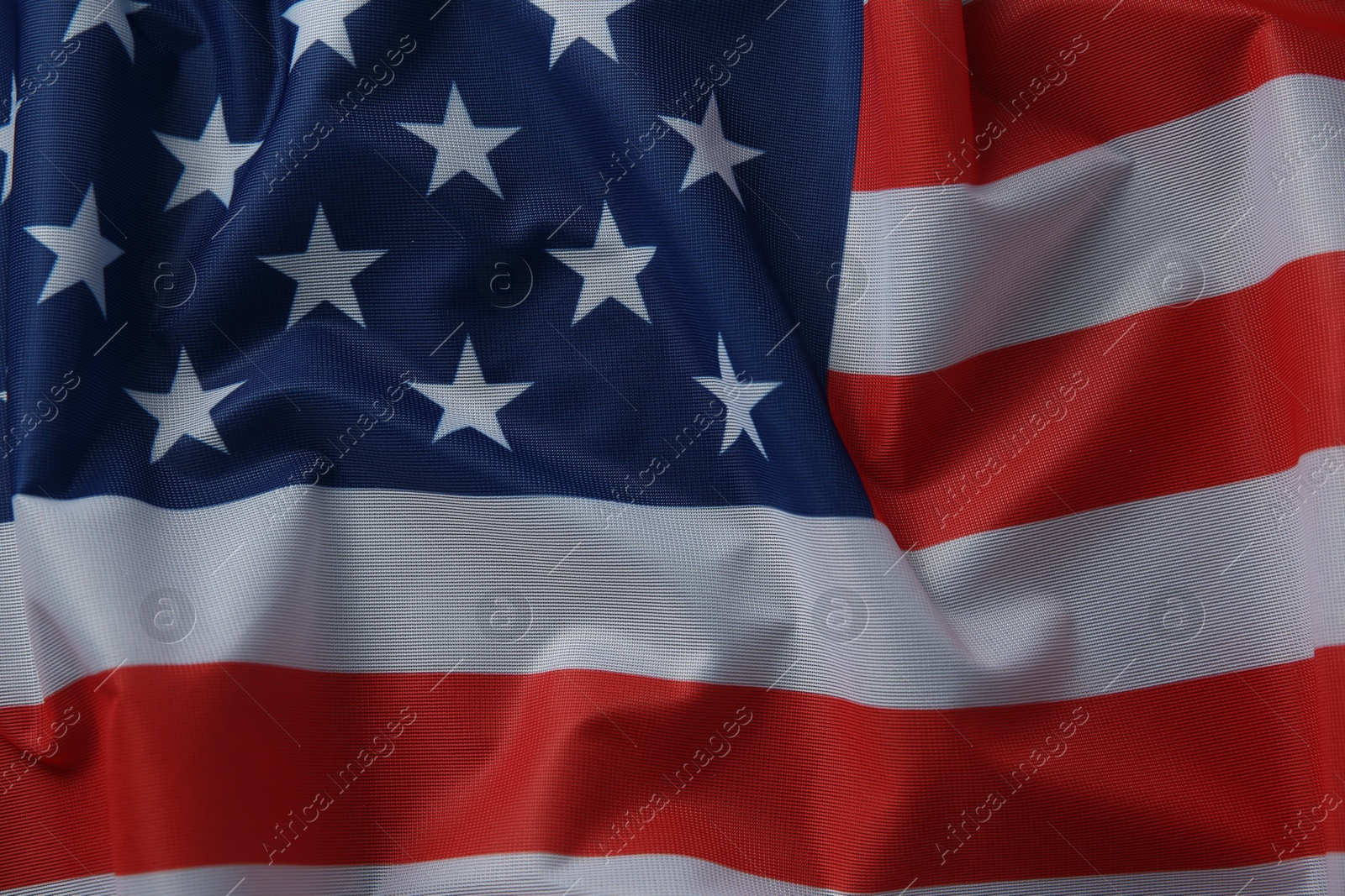 Photo of Flag of USA as background, top view