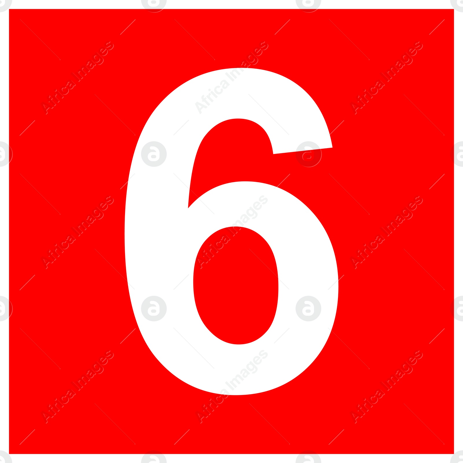 Image of International Maritime Organization (IMO) sign, illustration. Number "6" 