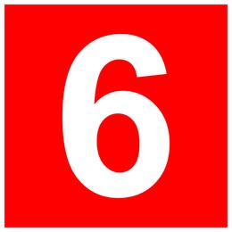 Image of International Maritime Organization (IMO) sign, illustration. Number "6" 