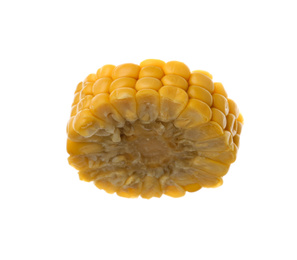 Piece of corn cob isolated on white