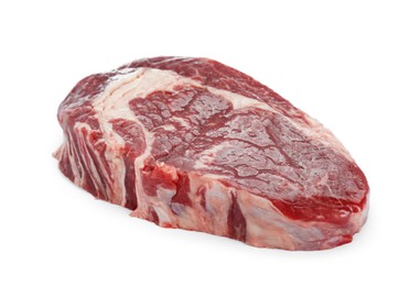 Photo of Piece of fresh beef meat isolated on white