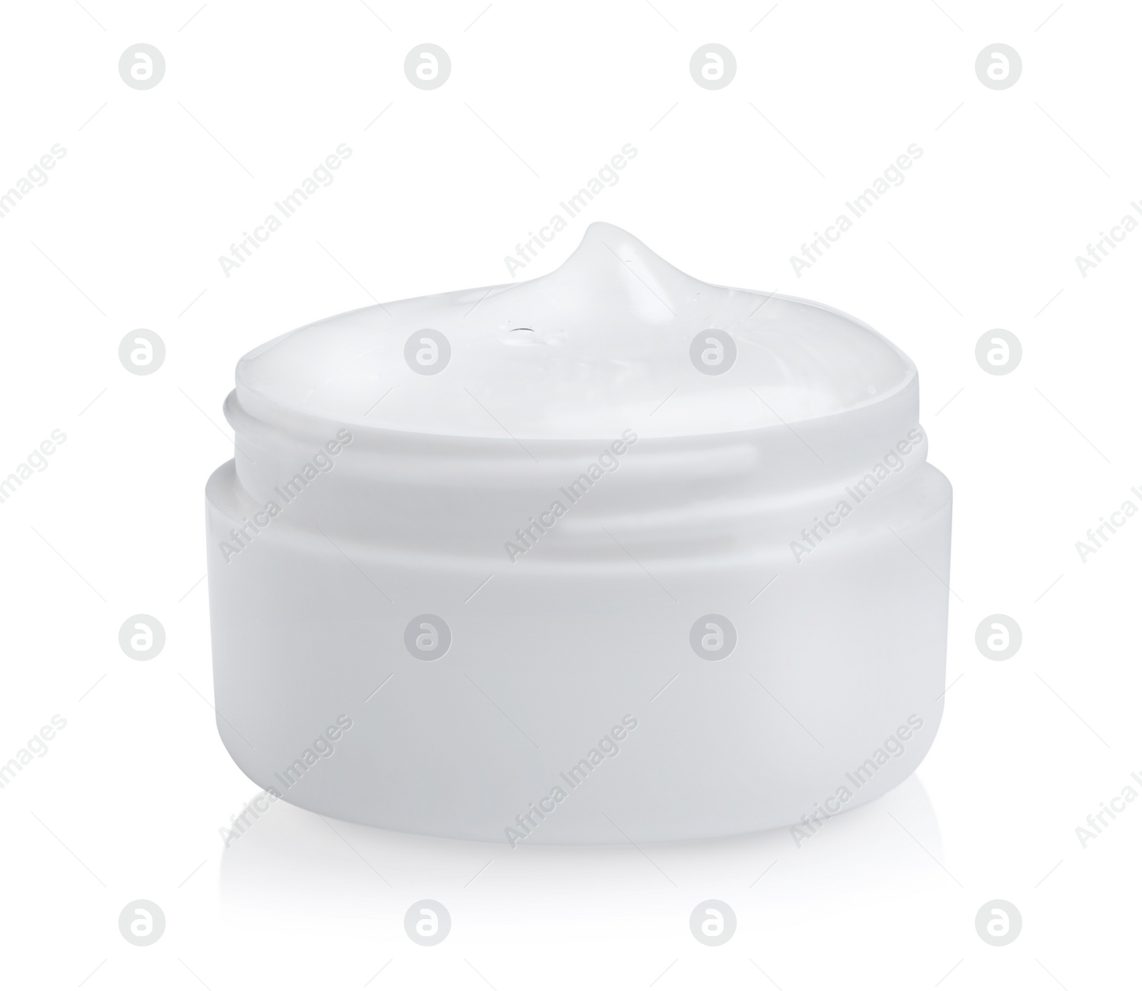 Photo of Jar of cosmetic gel on light background