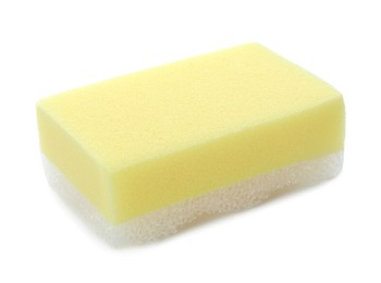 One new yellow sponge isolated on white