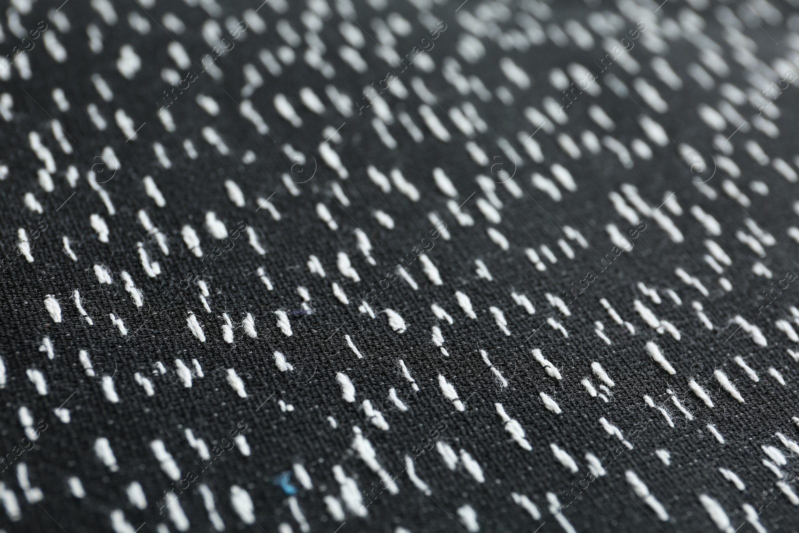 Photo of Texture of beautiful black fabric as background, closeup