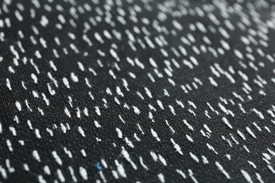 Photo of Texture of beautiful black fabric as background, closeup