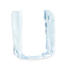 Photo of One block of ice isolated on white