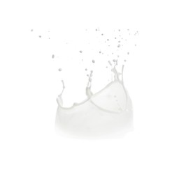 Splash of fresh milk on white background