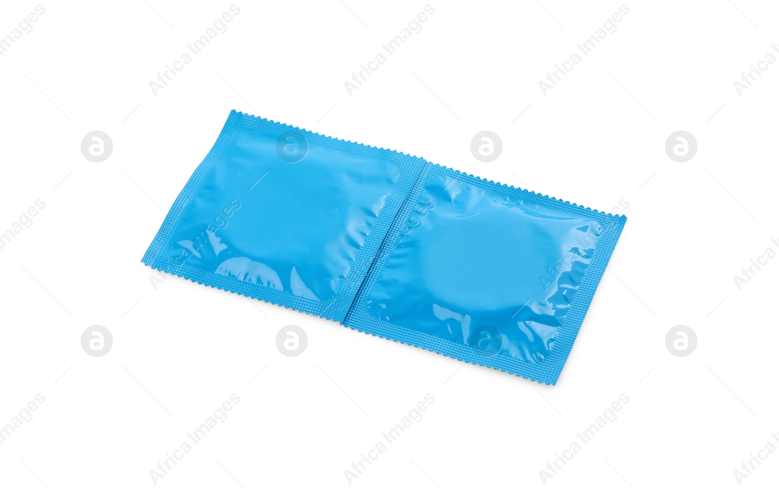 Photo of Condom packages isolated on white. Safe sex