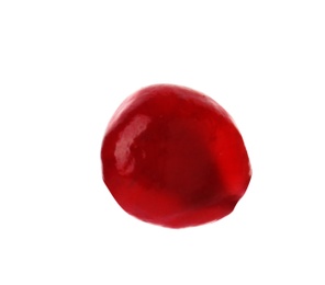 Photo of Juicy ripe pomegranate seed on white background