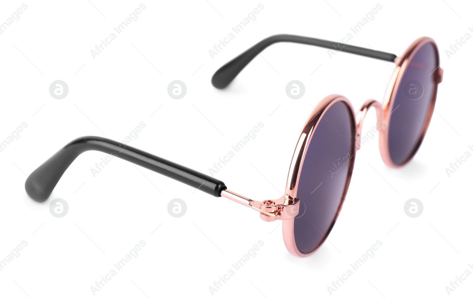 Photo of Stylish sunglasses isolated on white. Fashion accessory