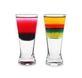 Photo of Two shooters in shot glasses isolated on white