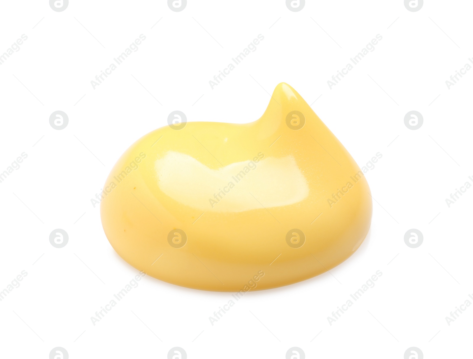 Photo of Drop of delicious melted cheese isolated on white