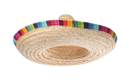 One Mexican sombrero hat isolated on white