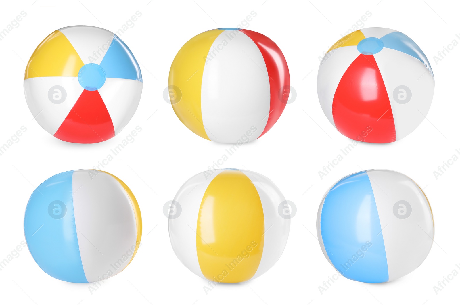 Image of Beach ball isolated on white, different sides