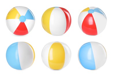 Image of Beach ball isolated on white, different sides