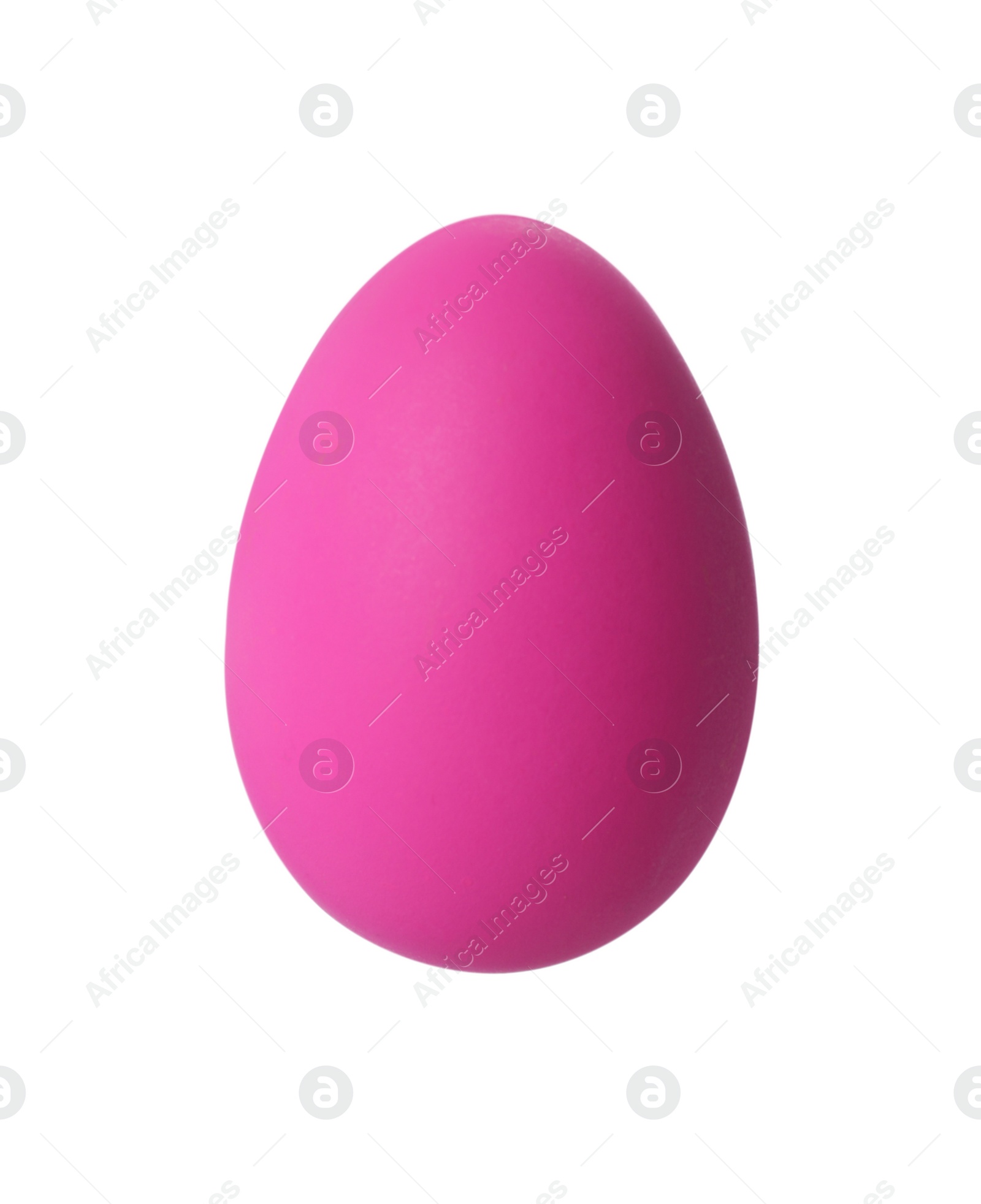 Photo of One pink Easter egg isolated on white