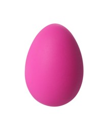 Photo of One pink Easter egg isolated on white