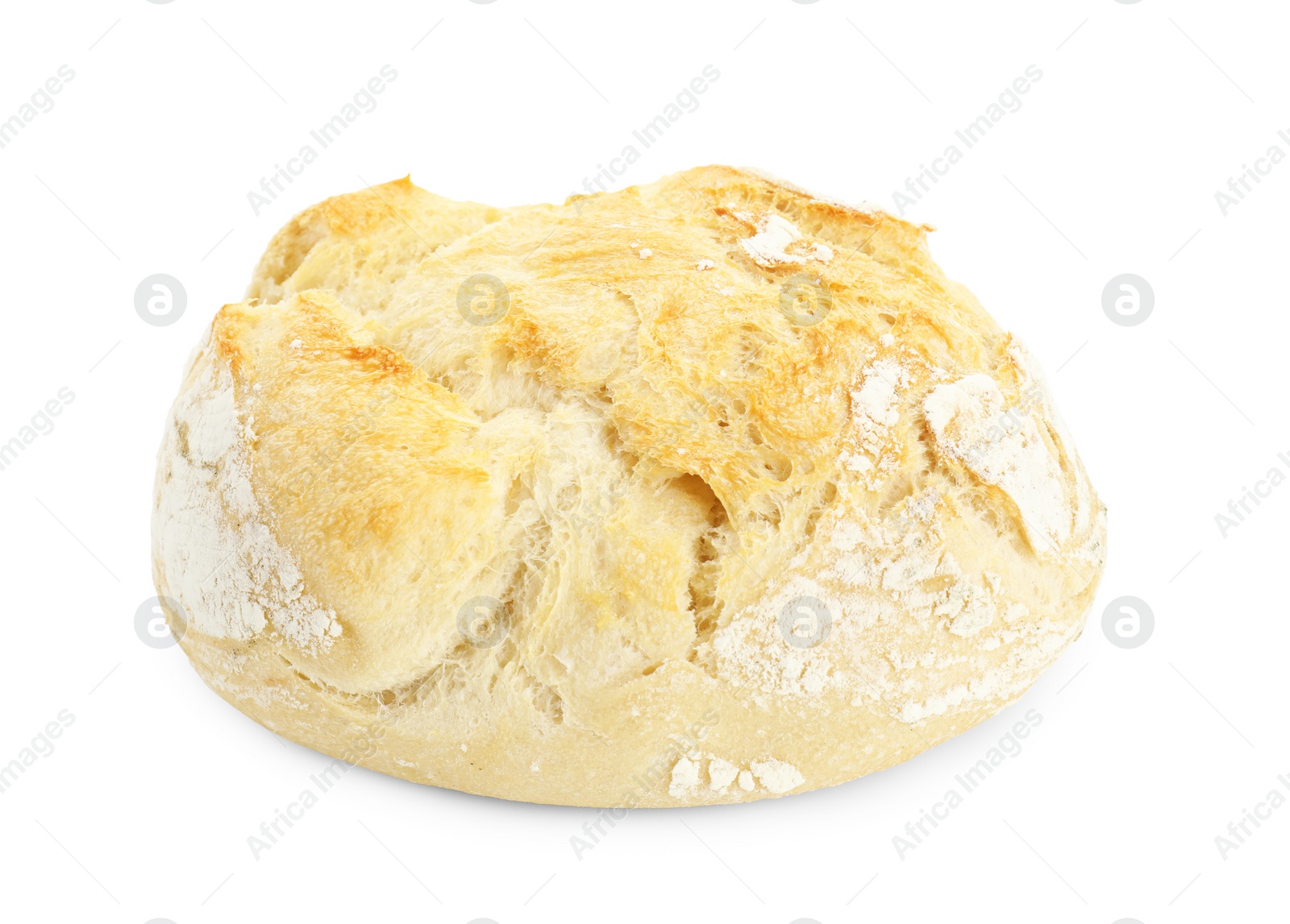 Photo of Freshly baked sourdough bread isolated on white