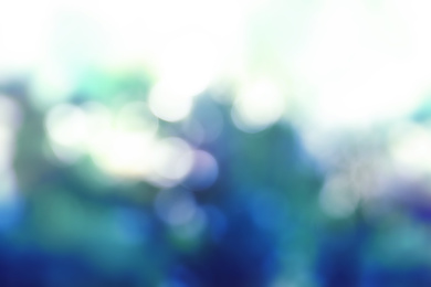 Image of Blurred view of abstract blue background. Bokeh effect