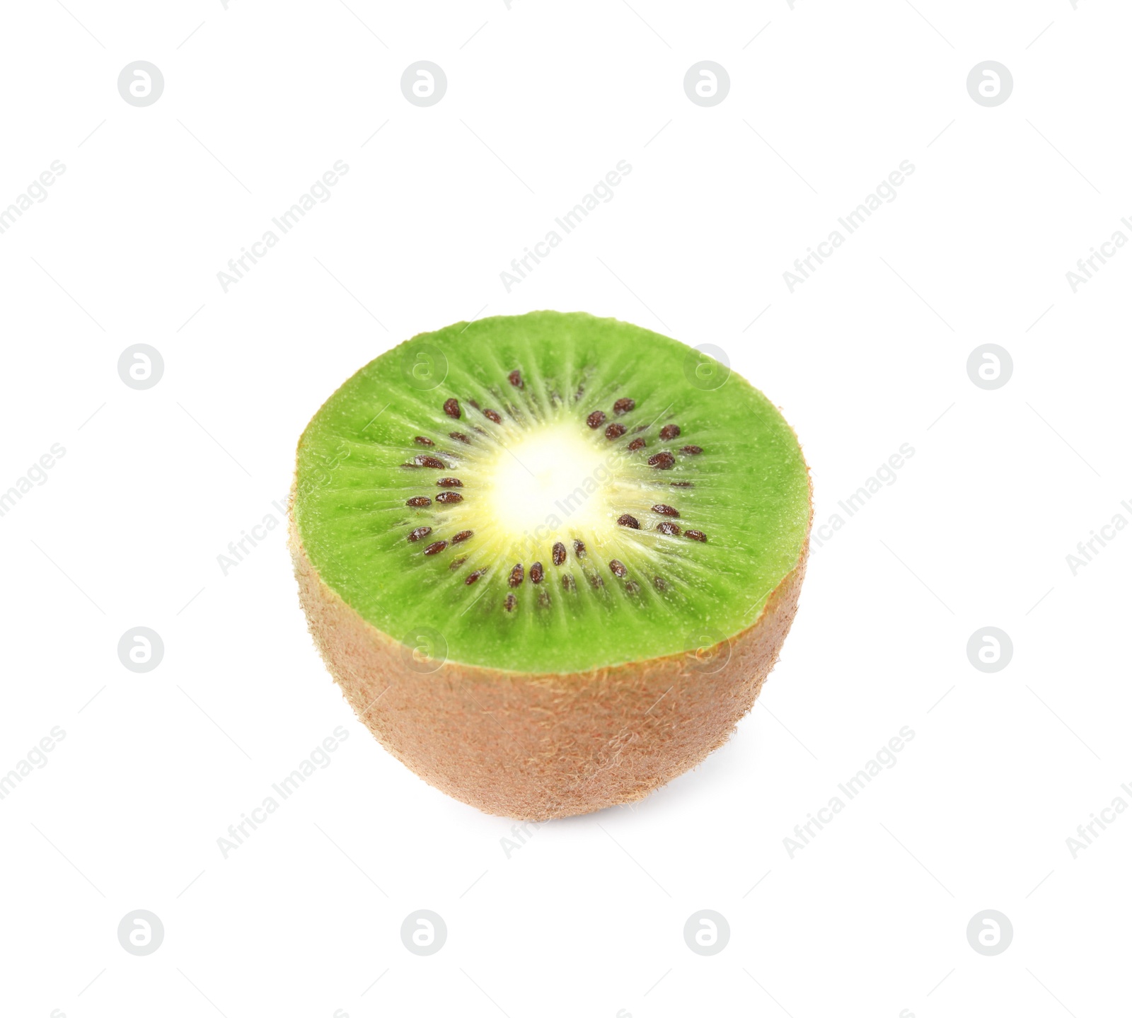 Photo of Half of fresh ripe kiwi isolated on white